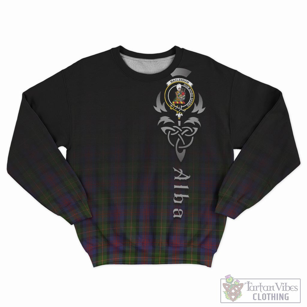 Tartan Vibes Clothing MacLennan Tartan Sweatshirt Featuring Alba Gu Brath Family Crest Celtic Inspired