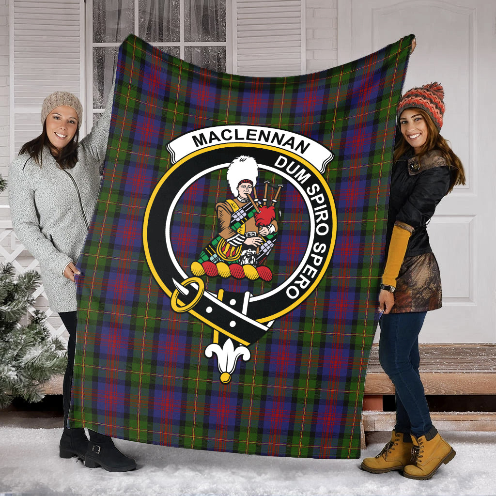 maclennan-tartab-blanket-with-family-crest