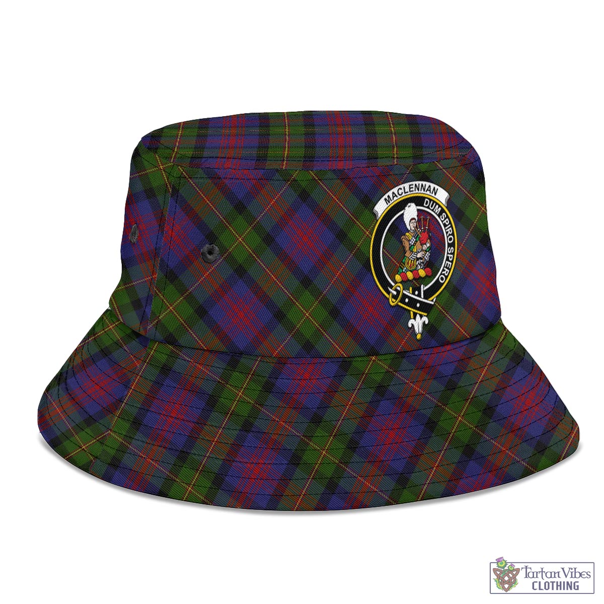 Tartan Vibes Clothing MacLennan Tartan Bucket Hat with Family Crest