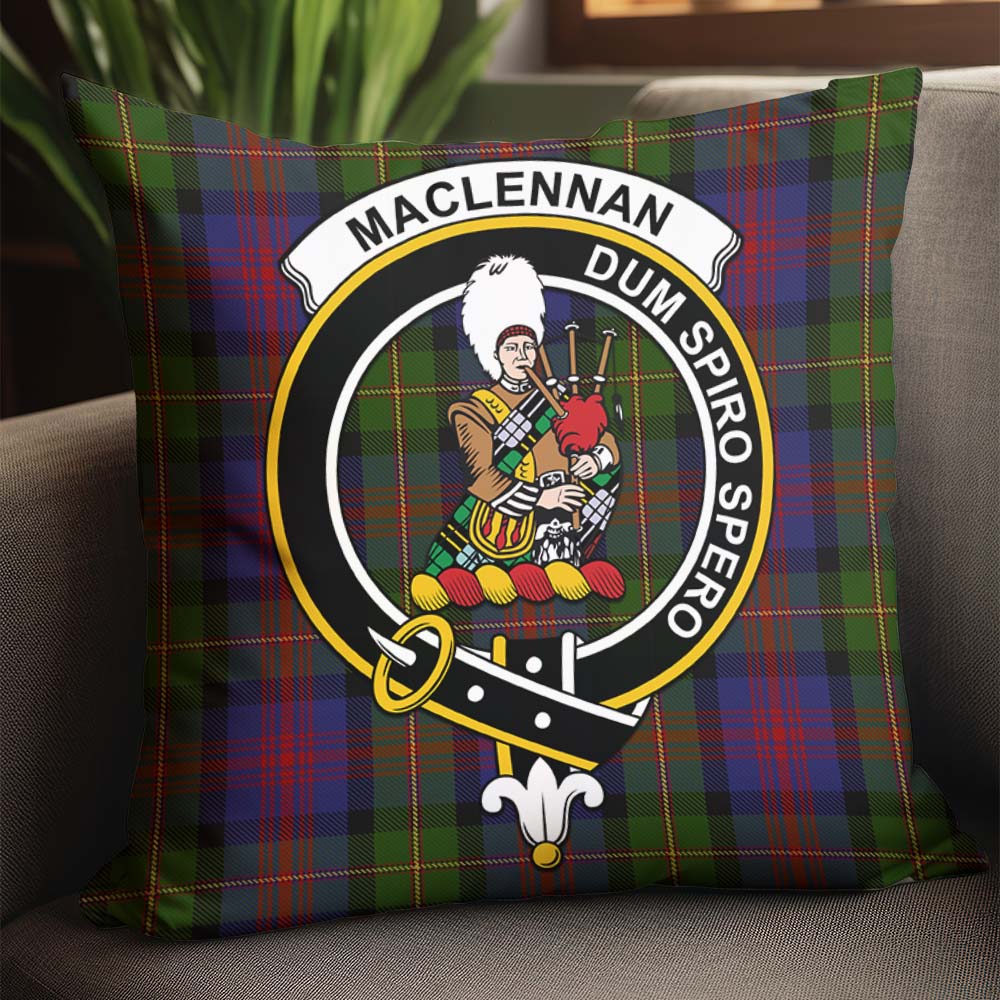 MacLennan Tartan Pillow Cover with Family Crest - Tartanvibesclothing