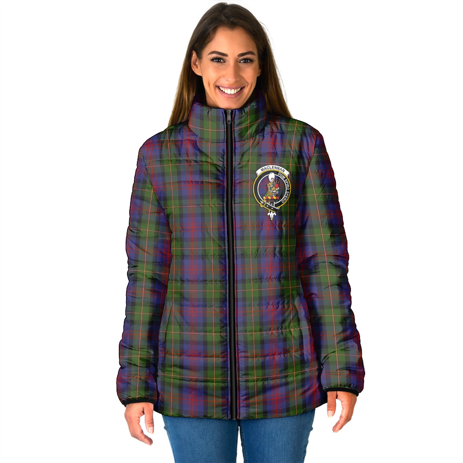 MacLennan (McLennan) Tartan Padded Jacket with Family Crest - Tartan Vibes Clothing