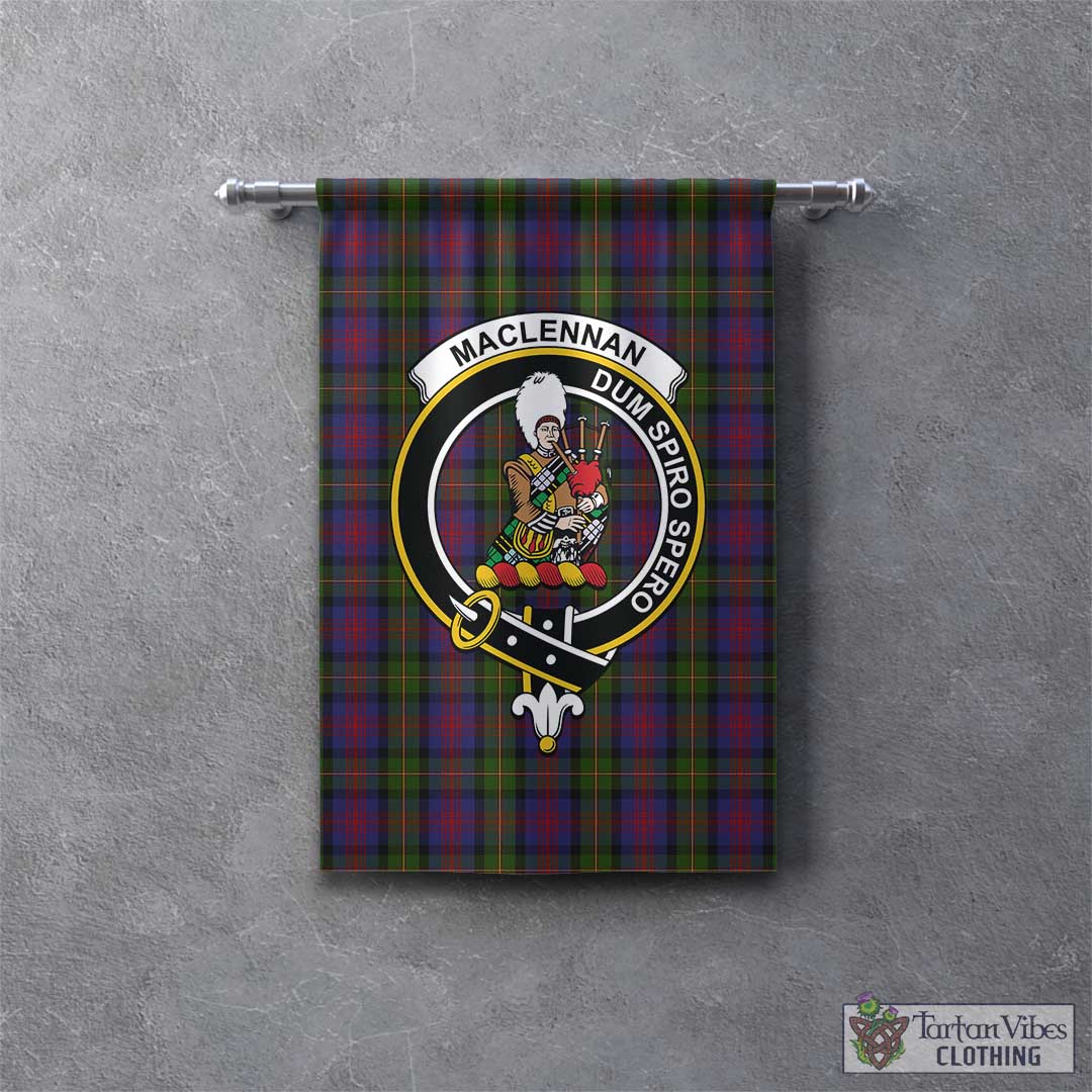 Tartan Vibes Clothing MacLennan Tartan Gonfalon, Tartan Banner with Family Crest