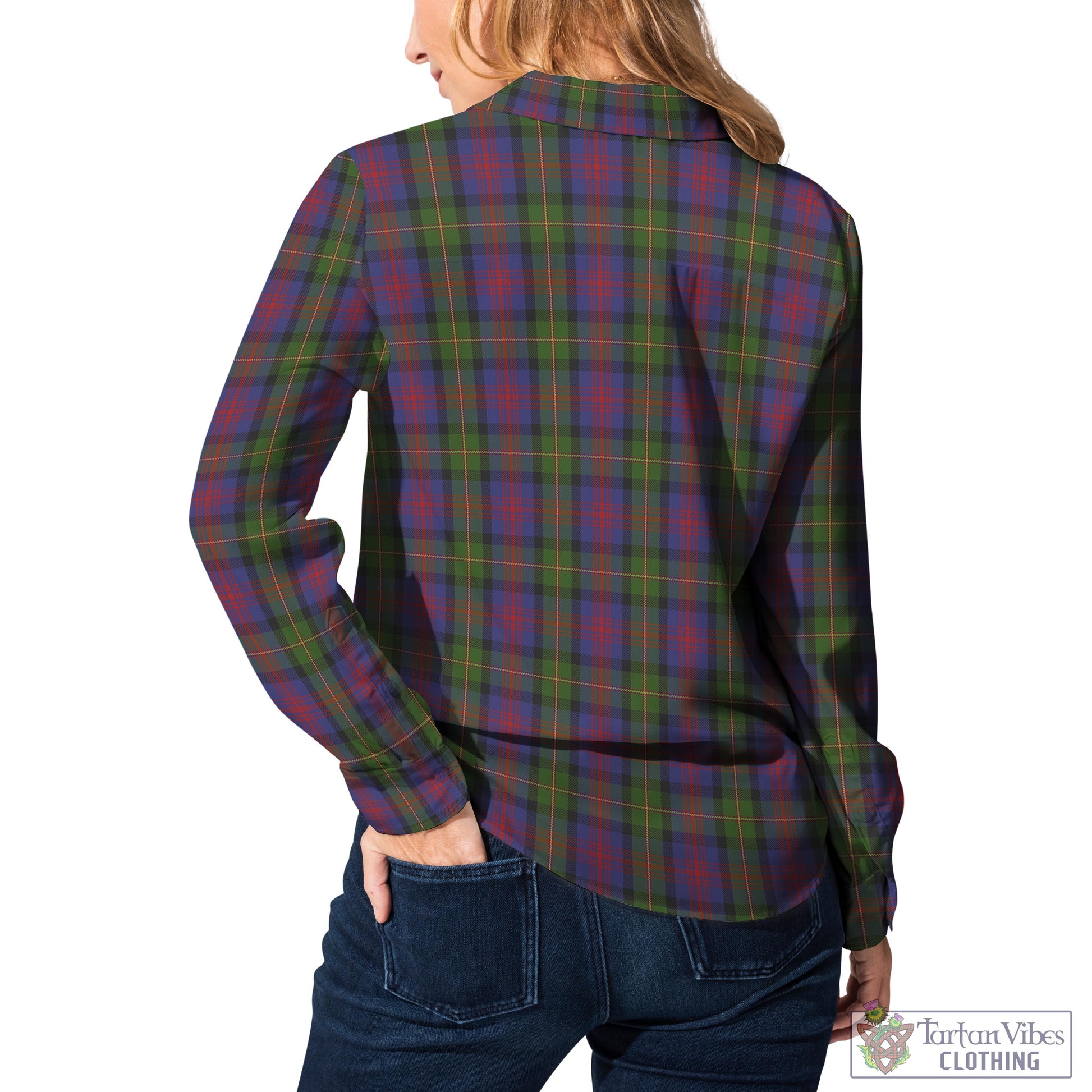 Tartan Vibes Clothing MacLennan Tartan Womens Casual Shirt with Family Crest