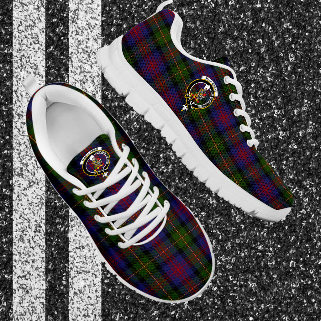 MacLennan (McLennan) Tartan Sneakers with Family Crest - Tartan Vibes Clothing