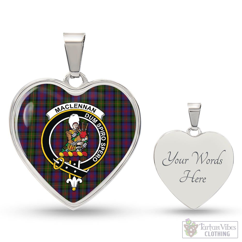 Tartan Vibes Clothing MacLennan Tartan Heart Necklace with Family Crest