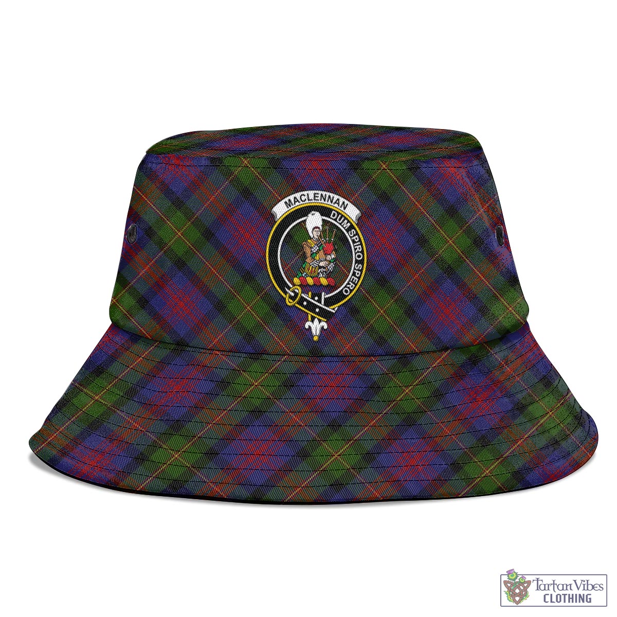 Tartan Vibes Clothing MacLennan Tartan Bucket Hat with Family Crest