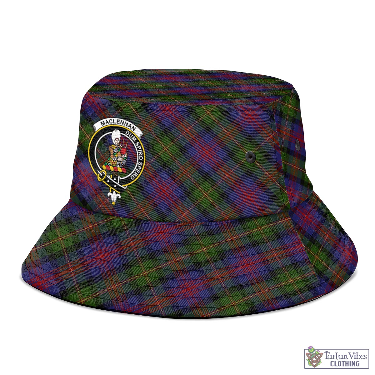 Tartan Vibes Clothing MacLennan Tartan Bucket Hat with Family Crest