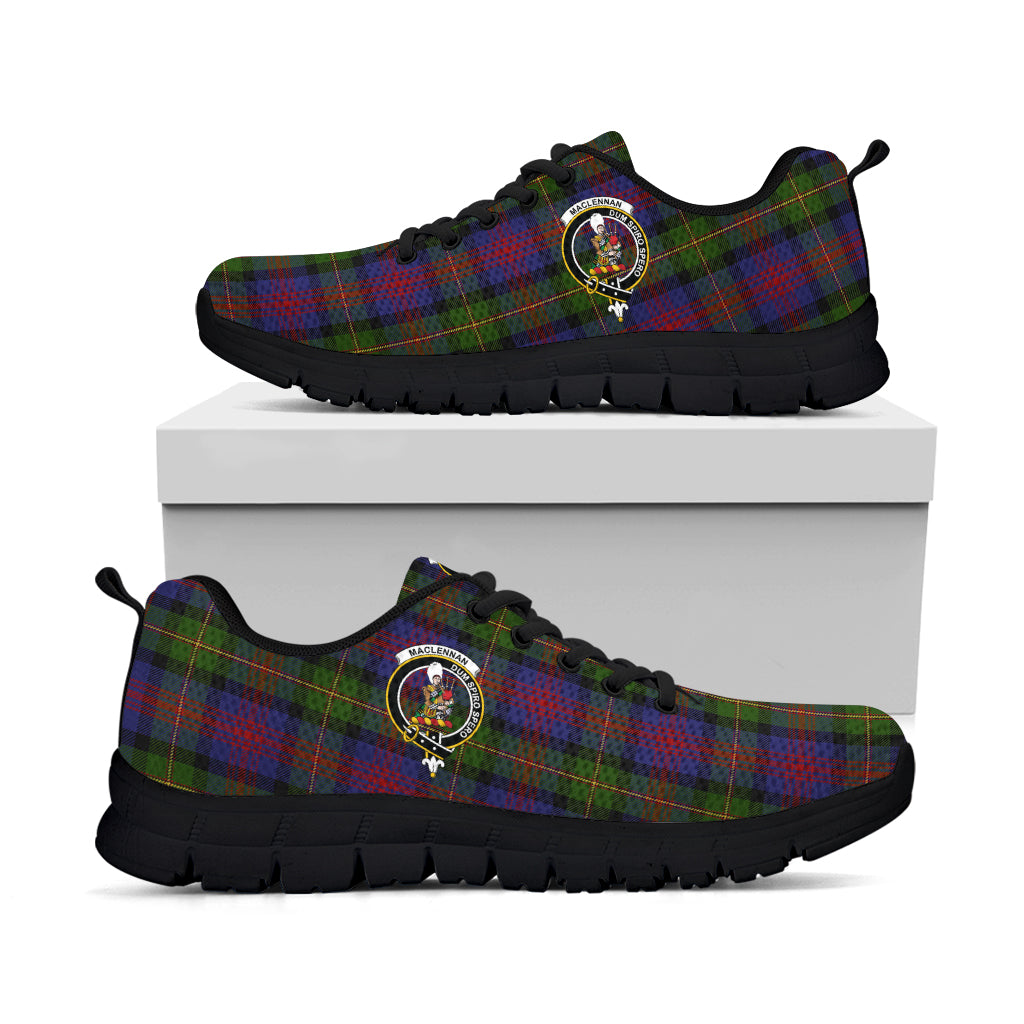 MacLennan (McLennan) Tartan Sneakers with Family Crest - Tartan Vibes Clothing