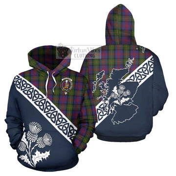 MacLennan (McLennan) Tartan Hoodie Featuring Thistle and Scotland Map