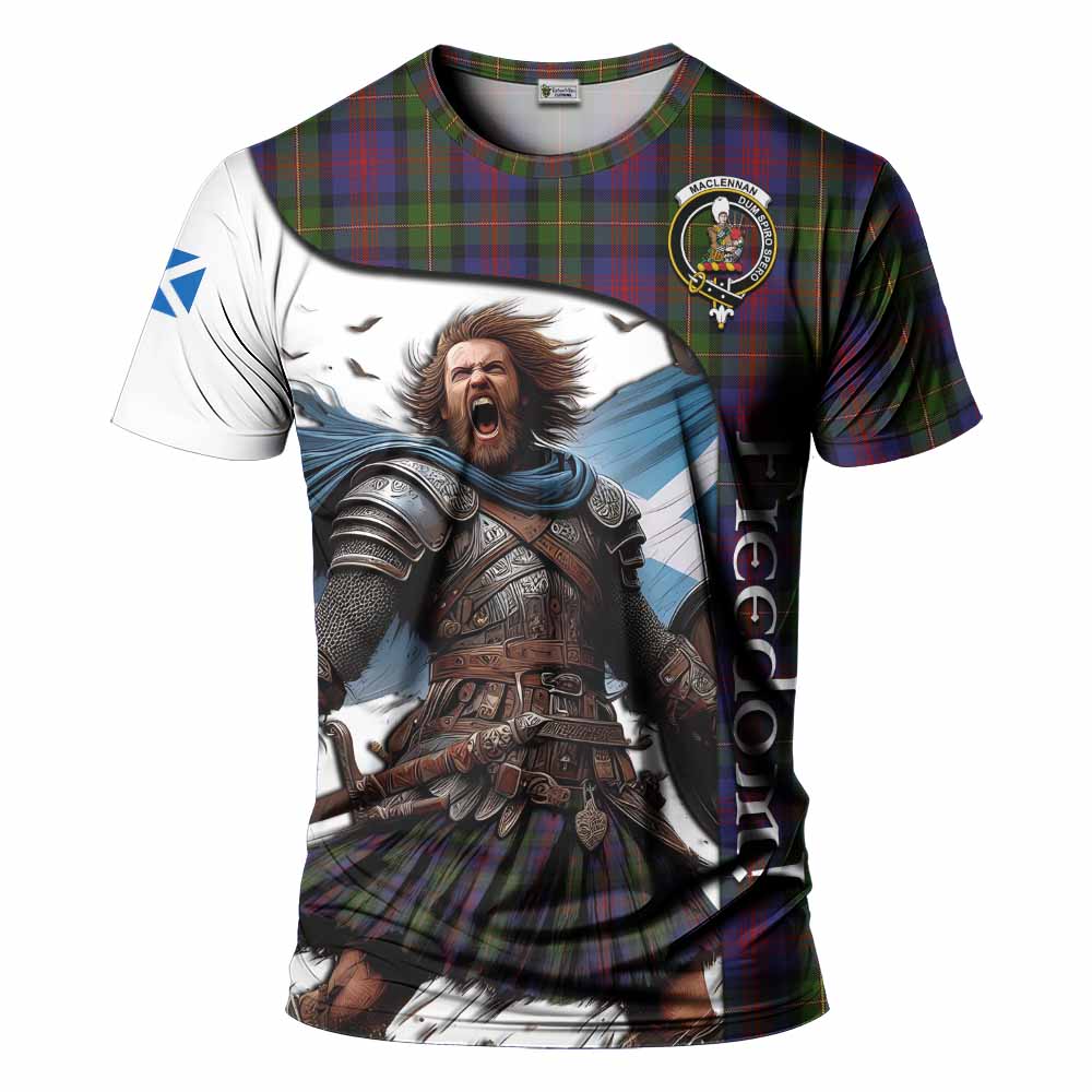 MacLennan (McLennan) Crest Tartan T-Shirt Inspired by the Freedom of Scottish Warrior