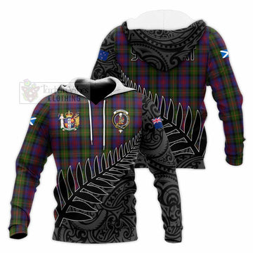 MacLennan (McLennan) Crest Tartan Knitted Hoodie with New Zealand Silver Fern Half Style