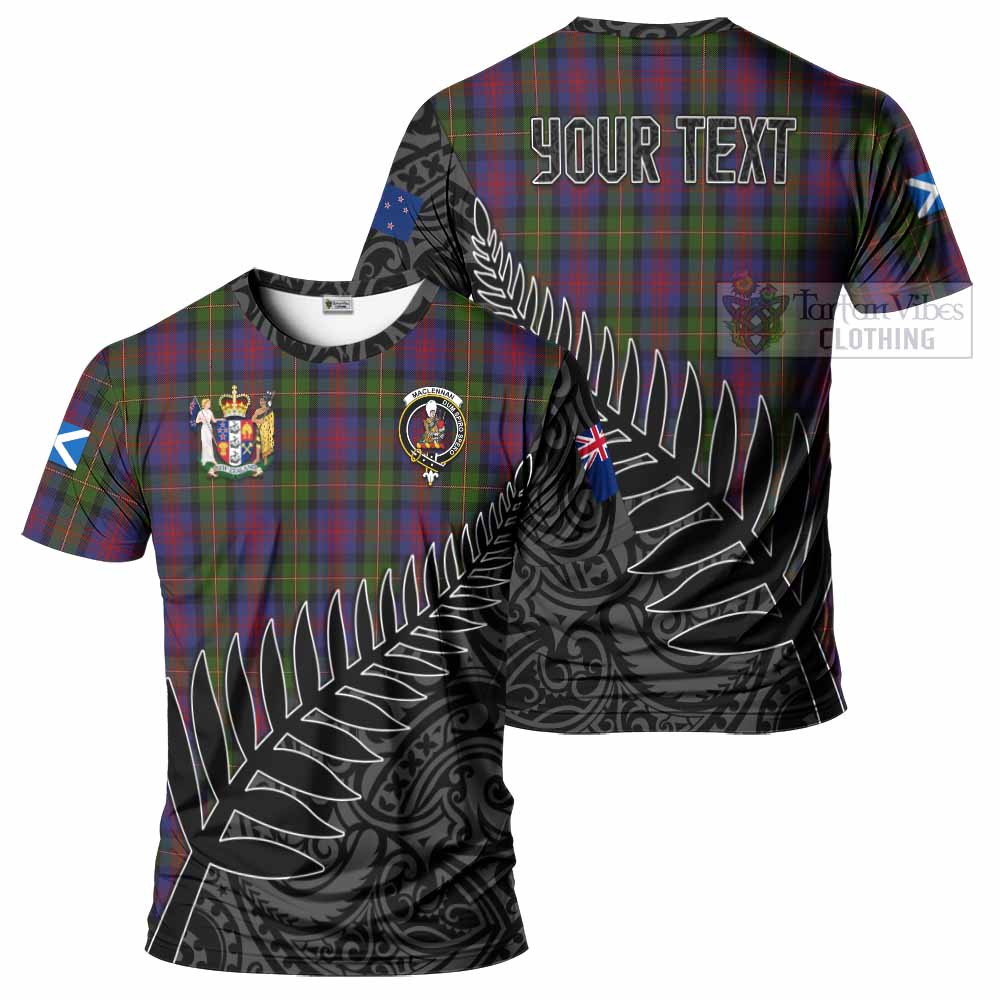 Tartan Vibes Clothing MacLennan (McLennan) Crest Tartan T-Shirt with New Zealand Silver Fern Half Style