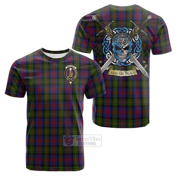 MacLennan (McLennan) Tartan Cotton T-shirt with Family Crest Celtic Skull Style