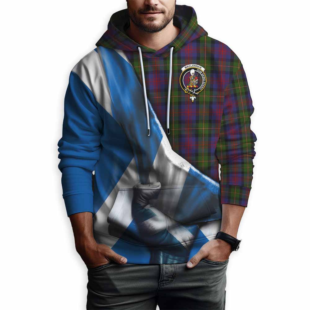 Tartan Vibes Clothing MacLennan (McLennan) Tartan Hoodie with Family Crest Scotland Patriotic Style