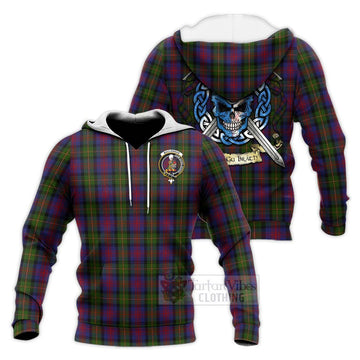 MacLennan (McLennan) Tartan Knitted Hoodie with Family Crest Celtic Skull Style