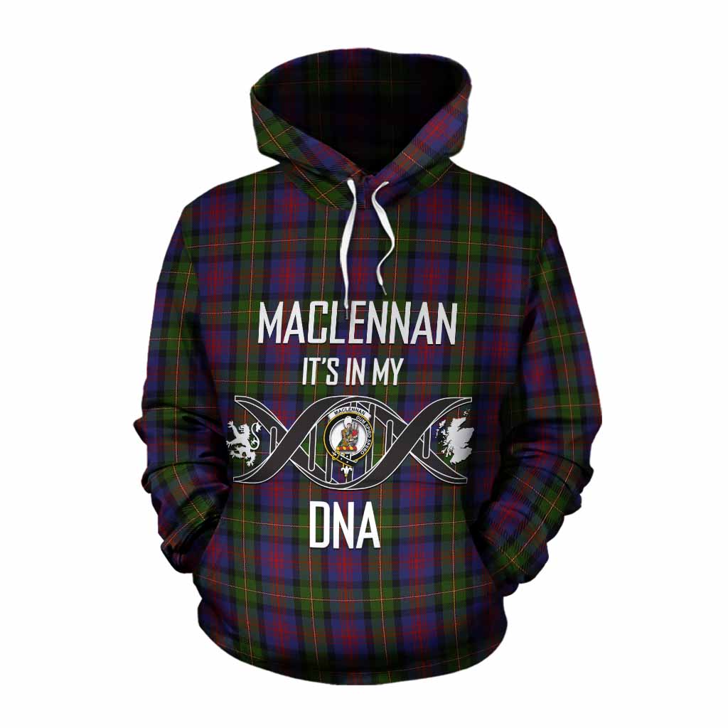 Tartan Vibes Clothing MacLennan (McLennan) Tartan Cotton Hoodie with Family Crest DNA In Me Style