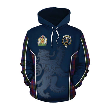 MacLennan (McLennan) Tartan Cotton Hoodie with Family Crest and Lion Rampant Vibes Sport Style