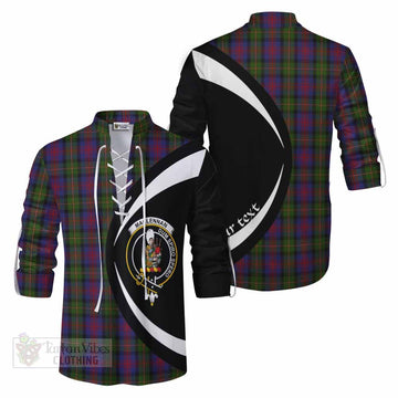 MacLennan (McLennan) Tartan Ghillie Kilt Shirt with Family Crest Circle Style