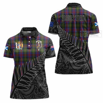 MacLennan (McLennan) Crest Tartan Women's Polo Shirt with New Zealand Silver Fern Half Style