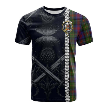 MacLennan (McLennan) Tartan Cotton T-shirt with Family Crest Cross Sword Thistle Celtic Vibes