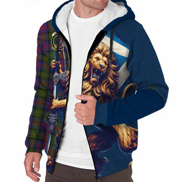 MacLennan (McLennan) Tartan Family Crest Sherpa Hoodie with Scottish Majestic Lion