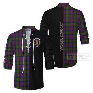 MacLennan (McLennan) Tartan Ghillie Kilt Shirt with Family Crest and Half Of Me Style