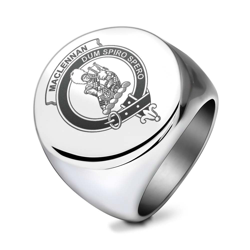 Tartan Vibes Clothing MacLennan (McLennan) Clan Crest Engraved Ring