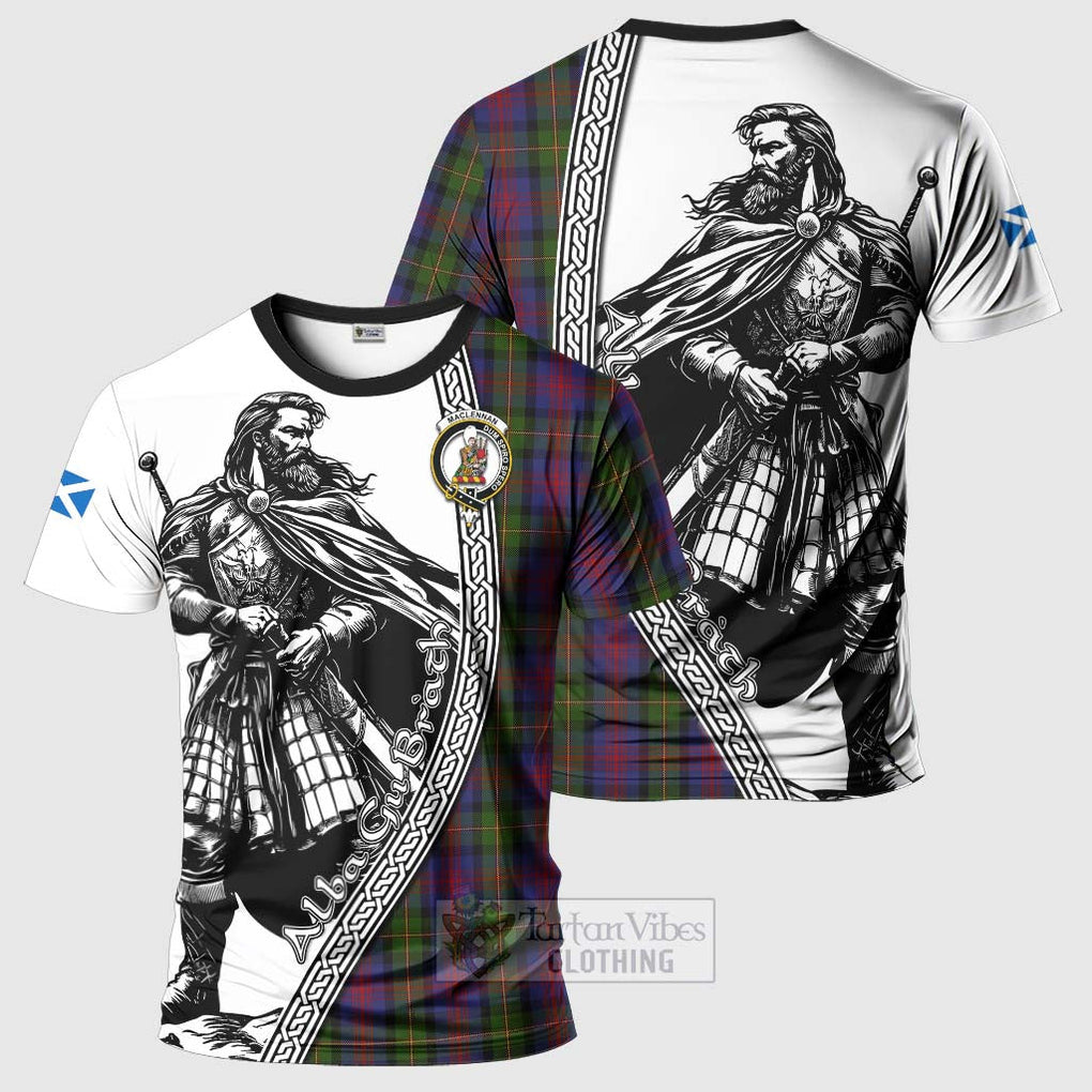 Tartan Vibes Clothing MacLennan (McLennan) Tartan Clan Crest T-Shirt with Highlander Warrior Celtic Style