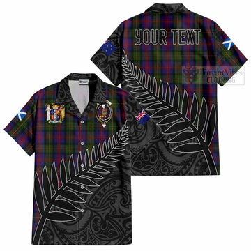 MacLennan (McLennan) Crest Tartan Short Sleeve Button Shirt with New Zealand Silver Fern Half Style