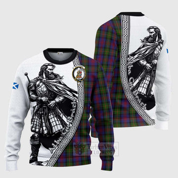 MacLennan (McLennan) Tartan Clan Crest Knitted Sweater with Highlander Warrior Celtic Style