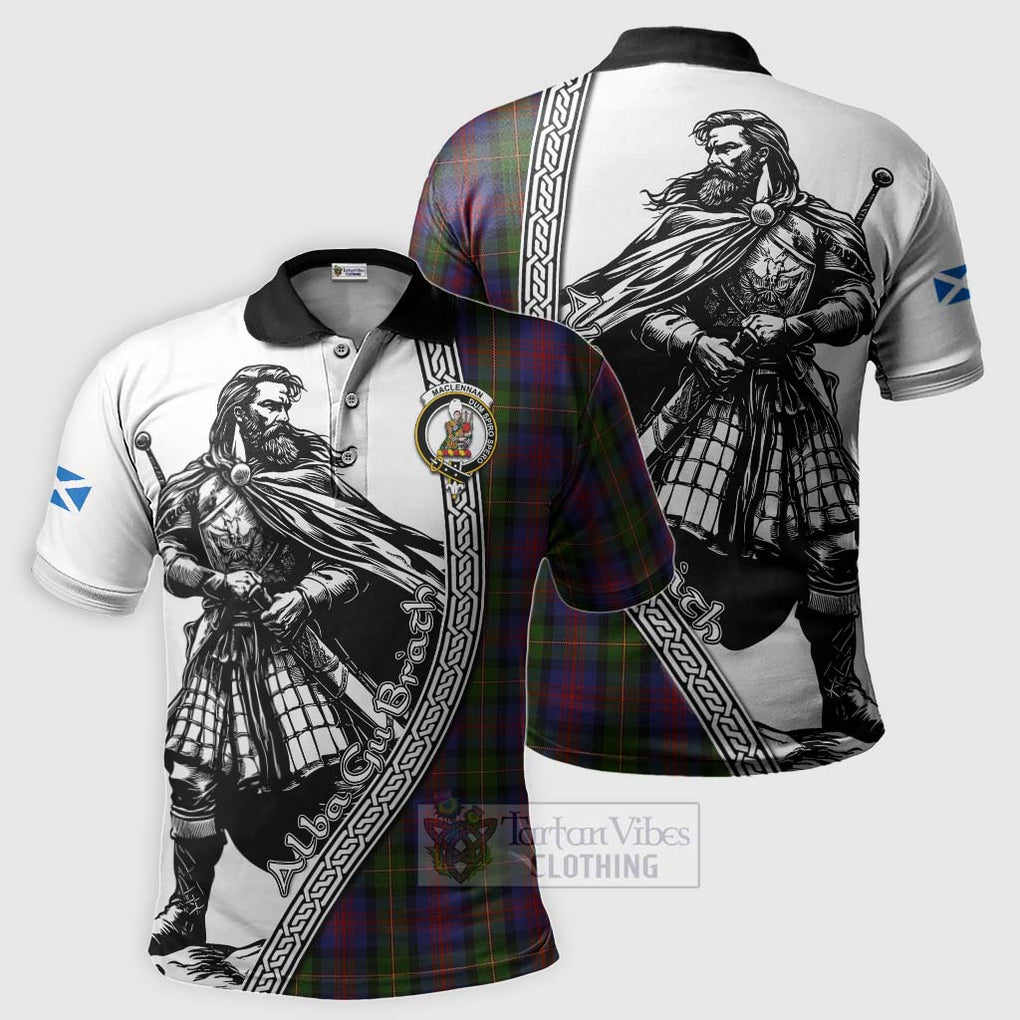 Tartan Vibes Clothing MacLennan (McLennan) Tartan Clan Crest Polo Shirt with Highlander Warrior Celtic Style