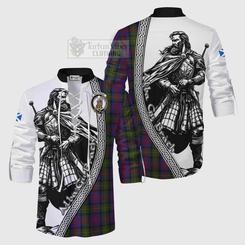 Tartan Vibes Clothing MacLennan (McLennan) Tartan Clan Crest Ghillie Kilt Shirt with Highlander Warrior Celtic Style