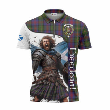 MacLennan (McLennan) Crest Tartan Zipper Polo Shirt Inspired by the Freedom of Scottish Warrior