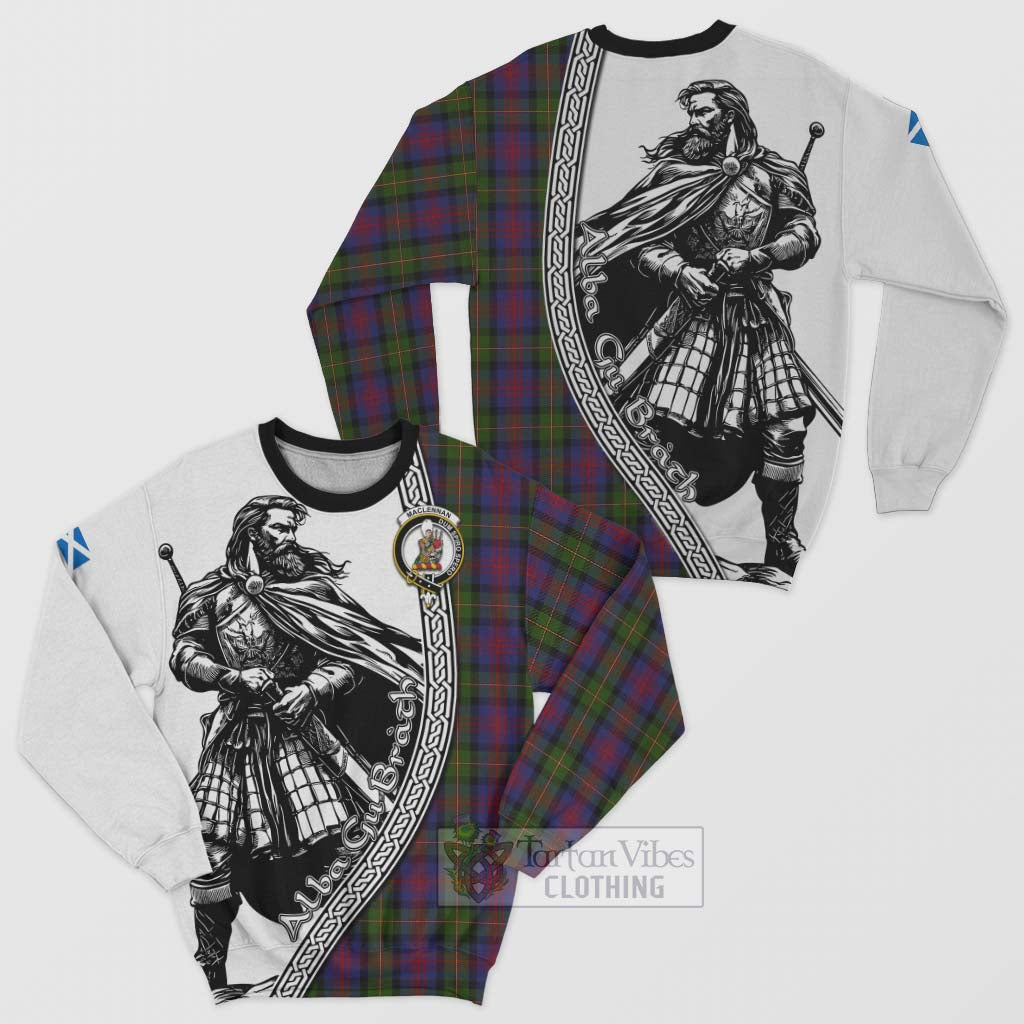 Tartan Vibes Clothing MacLennan (McLennan) Tartan Clan Crest Sweatshirt with Highlander Warrior Celtic Style