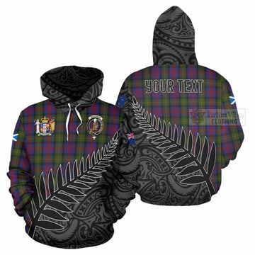 MacLennan (McLennan) Crest Tartan Hoodie with New Zealand Silver Fern Half Style