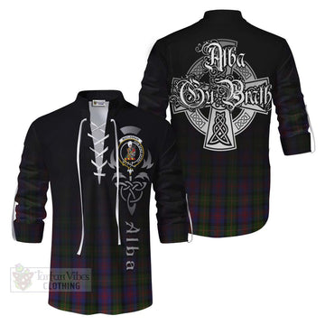 MacLennan (McLennan) Tartan Ghillie Kilt Shirt Featuring Alba Gu Brath Family Crest Celtic Inspired