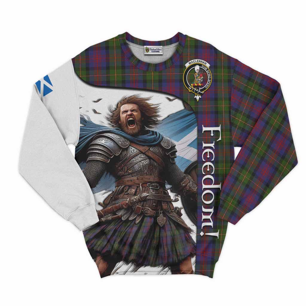 Tartan Vibes Clothing MacLennan (McLennan) Crest Tartan Sweatshirt Inspired by the Freedom of Scottish Warrior