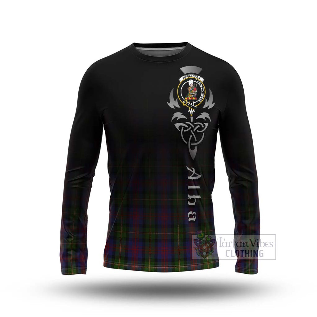 Tartan Vibes Clothing MacLennan (McLennan) Tartan Long Sleeve T-Shirt Featuring Alba Gu Brath Family Crest Celtic Inspired