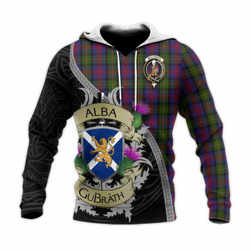 MacLennan (McLennan) Tartan Family Crest Knitted Hoodie Lion Rampant Royal Thistle Shield Celtic Inspired Unisex Knitted Pullover Hoodie - Tartan Vibes Clothing