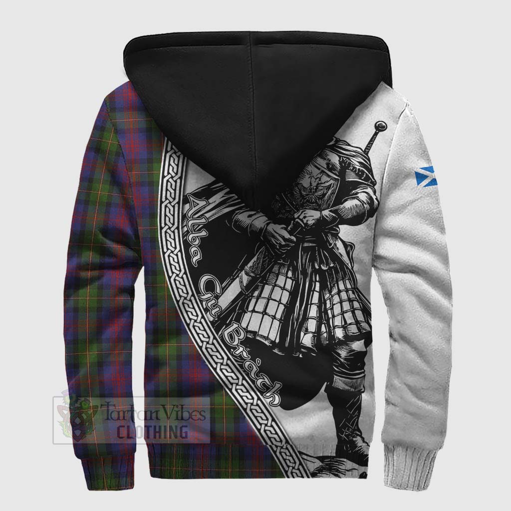 Tartan Vibes Clothing MacLennan (McLennan) Tartan Clan Crest Sherpa Hoodie with Highlander Warrior Celtic Style