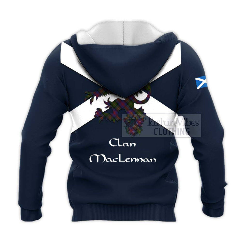 Tartan Vibes Clothing MacLennan (McLennan) Tartan Lion Rampant Knitted Hoodie – Proudly Display Your Heritage with Alba Gu Brath and Clan Name