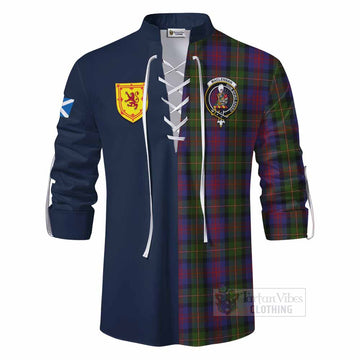 MacLennan (McLennan) Tartan Ghillie Kilt Shirt Alba with Scottish Lion Royal Arm Half Style