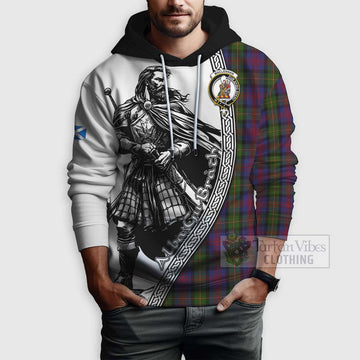 MacLennan (McLennan) Tartan Clan Crest Hoodie with Highlander Warrior Celtic Style