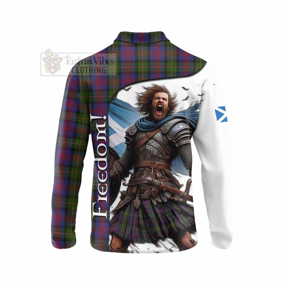 Tartan Vibes Clothing MacLennan (McLennan) Crest Tartan Long Sleeve Polo Shirt Inspired by the Freedom of Scottish Warrior