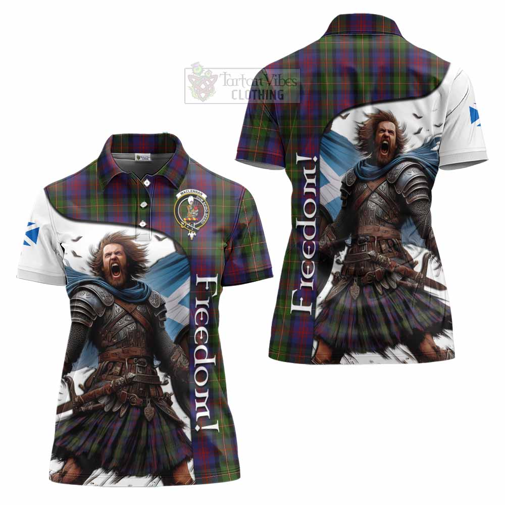 Tartan Vibes Clothing MacLennan (McLennan) Crest Tartan Women's Polo Shirt Inspired by the Freedom of Scottish Warrior