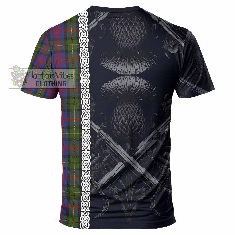 Tartan Vibes Clothing MacLennan (McLennan) Tartan T-Shirt with Family Crest Cross Sword Thistle Celtic Vibes