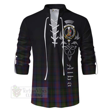 MacLennan (McLennan) Tartan Ghillie Kilt Shirt Featuring Alba Gu Brath Family Crest Celtic Inspired