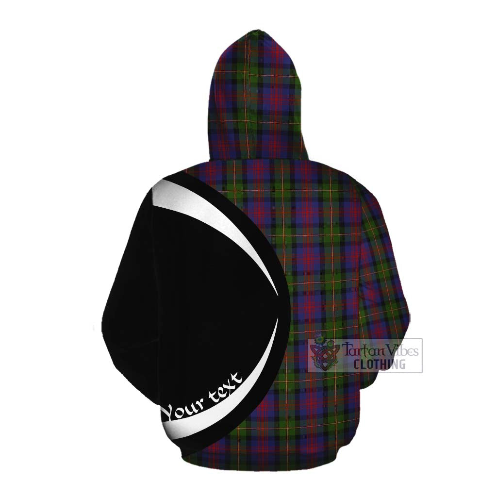 Tartan Vibes Clothing MacLennan (McLennan) Tartan Cotton Hoodie with Family Crest Circle Style