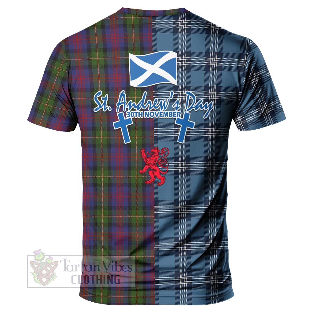 Tartan Vibes Clothing MacLennan (McLennan) Tartan T-Shirt Happy St. Andrew's Day Half Tartan Style