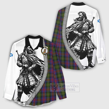 MacLennan (McLennan) Tartan Clan Crest Women's Casual Shirt with Highlander Warrior Celtic Style